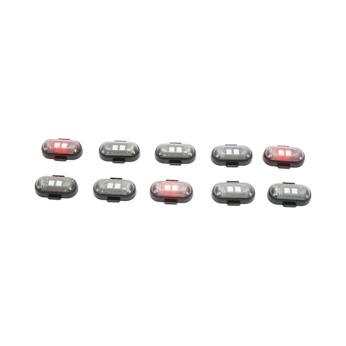 Set 10 lampi LED RGB stroboscopice cu telecomanda, 10 moduri, 8 culori, baterie litiu 110mAh reincarcabila USB-C IP65